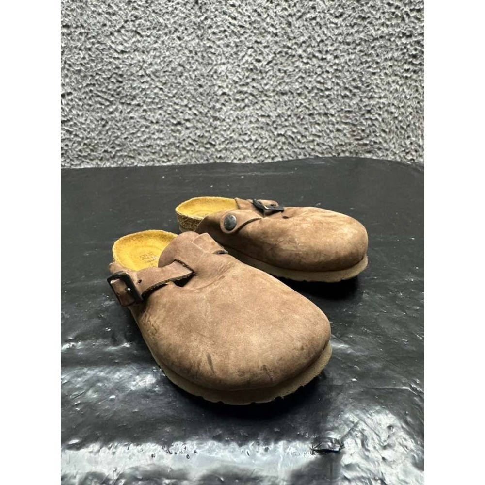 Naot Spring Suede Leather Slip On Buckle Mule Clog Saddle Brown Kids Size 29